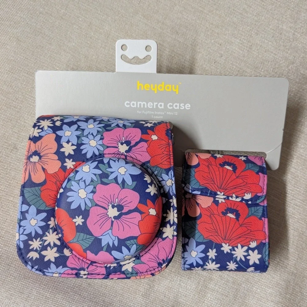 Heyday Camera Case Unisex OS Navy Floral NWT Instax Mini 12 Faux Leather